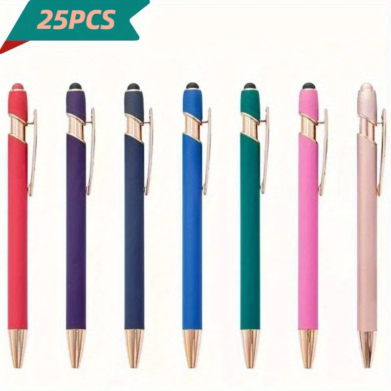 25PCS Personalized Metal Ballpoint Pens Set Customizable Multifunctional Writing Tools for School Office Ideal Gifts Set
