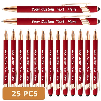 25PCS Personalized Metal Ballpoint Pens Set Customizable Multifunctional Writing Tools for School Office Ideal Gifts Set