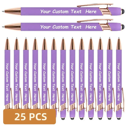 25PCS Personalized Metal Ballpoint Pens Set Customizable Multifunctional Writing Tools for School Office Ideal Gifts Set