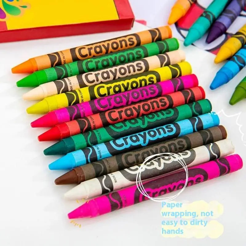 4/12/18/24Colors Art Drawing Set Multicolor Crayons Kid Graffiti Brush Student Oil Painting Stick Suit School Art Supplies