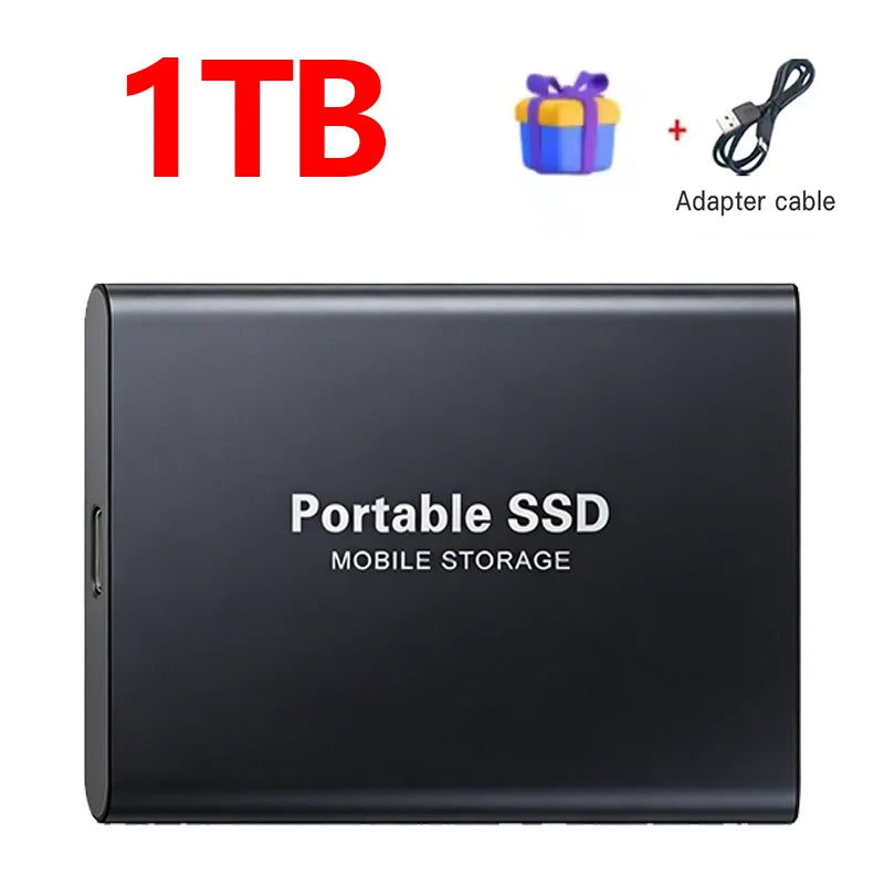 Portable SSD 1TB Original External Hard Drive 2TB High Speed Solid Disk 16TB Mass Storage Drive USB3.2 for Phone/Loptop/Mac/PC