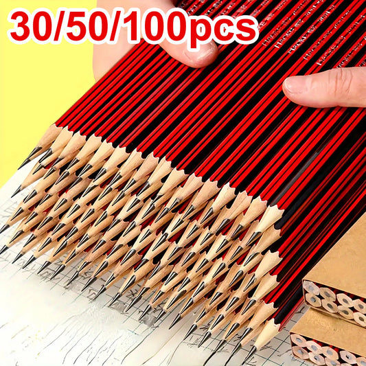 30/50/100pcs /Lot Sketch Pencil Wooden Lead Pencils HB Pencil With Eraser Children Drawing Pencil School Writing Stationery