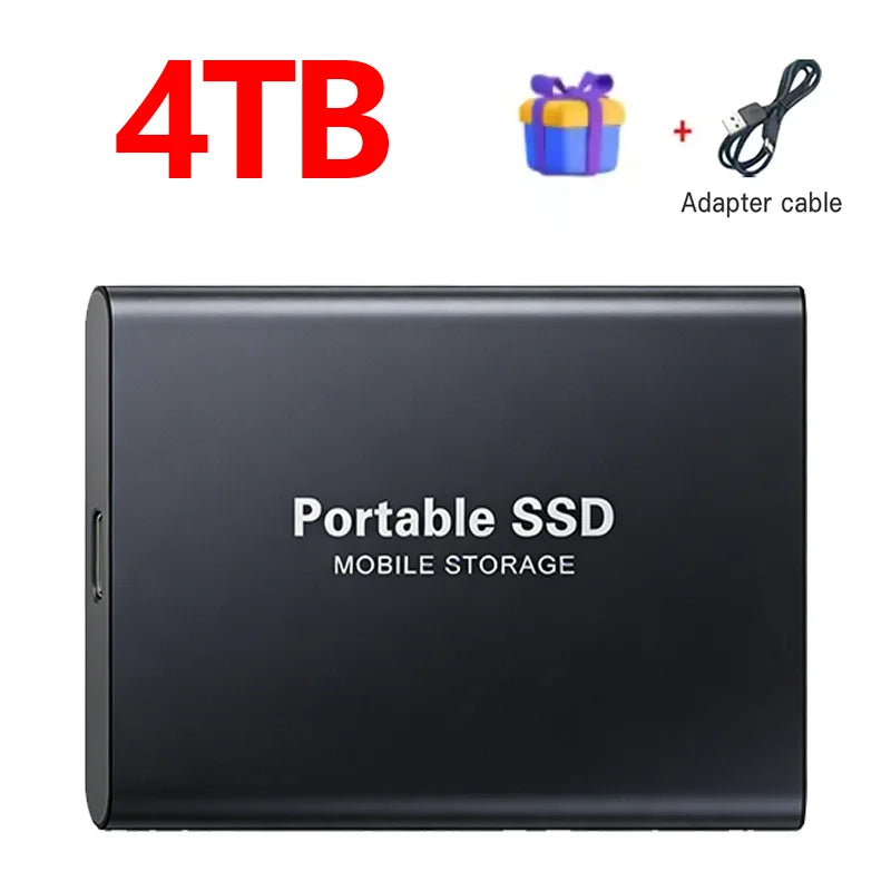 Portable SSD 1TB Original External Hard Drive 2TB High Speed Solid Disk 16TB Mass Storage Drive USB3.2 for Phone/Loptop/Mac/PC