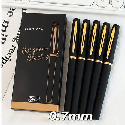 5pcs Large Capacity Gold Metal Pen Clips, 0.5mm/0.7mm/1.0mm, Multiple Specifications, Ink Signature Pens, Office Gel Pens