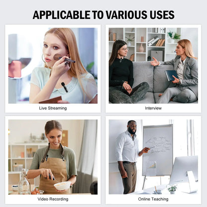 Basix 2.4G Wireless Lavalier Microphone Portable Audio Video Recording Mini Mic for iPhone Android Live Broadcast Gaming Phone