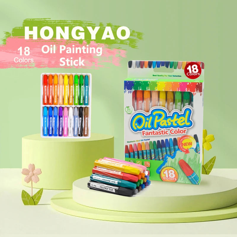 4/12/18/24Colors Art Drawing Set Multicolor Crayons Kid Graffiti Brush Student Oil Painting Stick Suit School Art Supplies