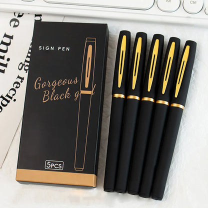 5pcs Large Capacity Gold Metal Pen Clips, 0.5mm/0.7mm/1.0mm, Multiple Specifications, Ink Signature Pens, Office Gel Pens