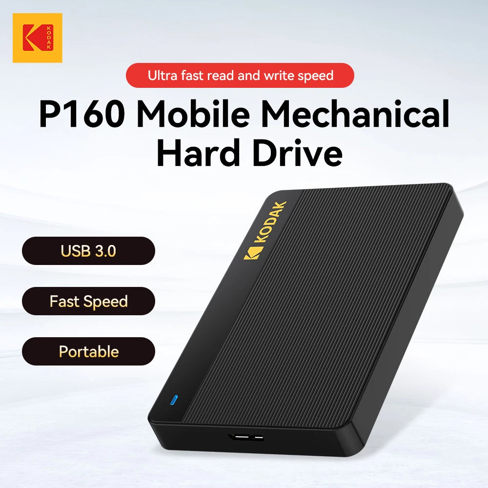 Kodak Portable External Hard Drive P160 500GB USB 3.0 PHDD External Hard Disk Perfect for PS4/PS5 Xbox Mac PC