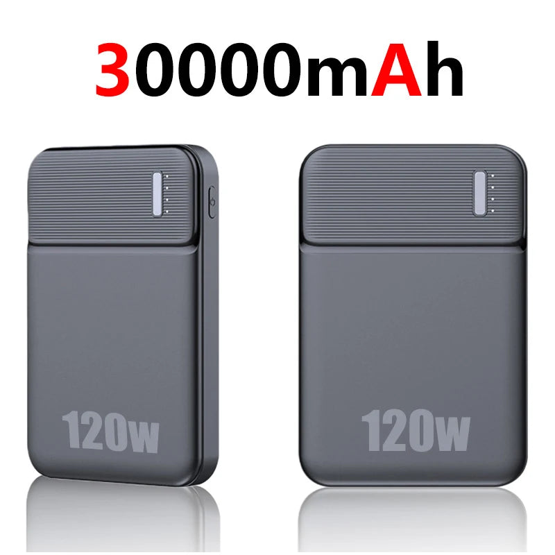 Lenovo 120W 50000mAh Power Bank Portable Thinner Fast Charging External Battery Charger For iPhone 17 Pro Max For Samsung New