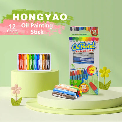 4/12/18/24Colors Art Drawing Set Multicolor Crayons Kid Graffiti Brush Student Oil Painting Stick Suit School Art Supplies