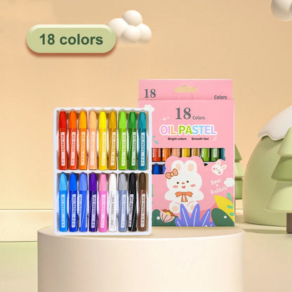 4/12/18/24Colors Art Drawing Set Multicolor Crayons Kid Graffiti Brush Student Oil Painting Stick Suit School Art Supplies