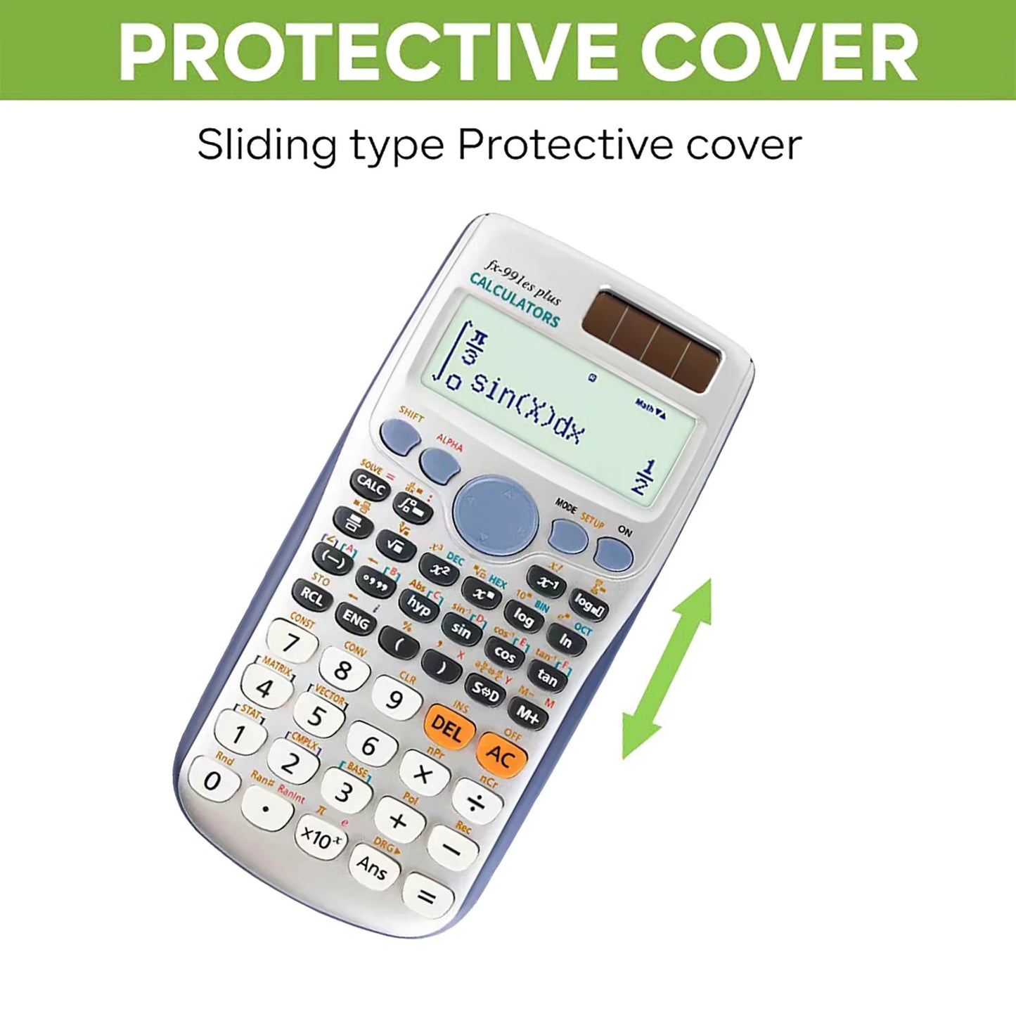 Scientific Calculators Math Calculator with 417 Function 10+2 Digits Display Dual Power Supply Ideal for Teachers Students