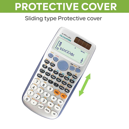 Scientific Calculators Math Calculator with 417 Function 10+2 Digits Display Dual Power Supply Ideal for Teachers Students