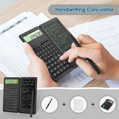 VAORLO 2 IN 1 Foldable Scientific Calculators With 6 Inch Writing Tablet Digital Drawing Pad Graphing For Office Business School