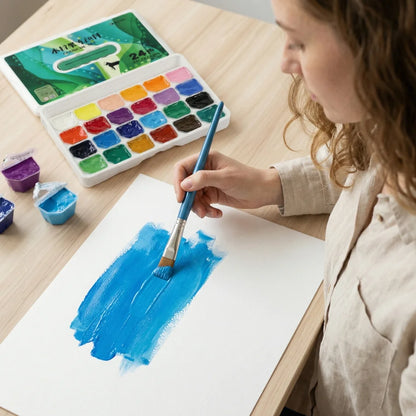 Marie's 24 Colors Jelly Gouache Paint Set Art Beginner Concentrated Gouache Paint 30ML Replaceable Pack Gouache Refill