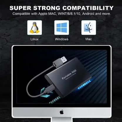 Portable SSD 1TB Original External Hard Drive 2TB High Speed Solid Disk 16TB Mass Storage Drive USB3.2 for Phone/Loptop/Mac/PC