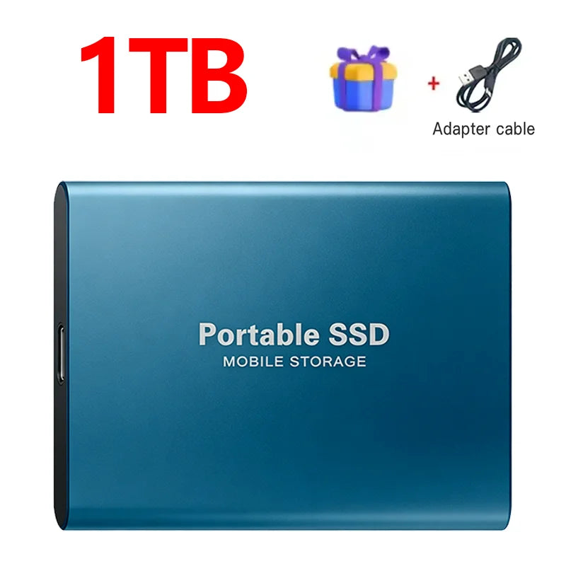 Portable SSD 1TB Original External Hard Drive 2TB High Speed Solid Disk 16TB Mass Storage Drive USB3.2 for Phone/Loptop/Mac/PC