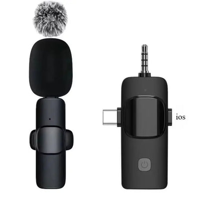 Basix 2.4G Wireless Lavalier Microphone Portable Audio Video Recording Mini Mic for iPhone Android Live Broadcast Gaming Phone