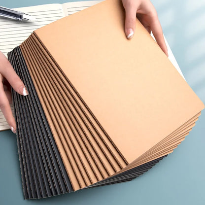 1/5pc Kraft Paper Cover Notebook A5 36sheets Retro Black Horizontal Line Drawing Student Notebook Sketch Book Cardboard Painting