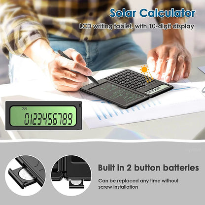 VAORLO 2 IN 1 Foldable Scientific Calculators With 6 Inch Writing Tablet Digital Drawing Pad Graphing For Office Business School