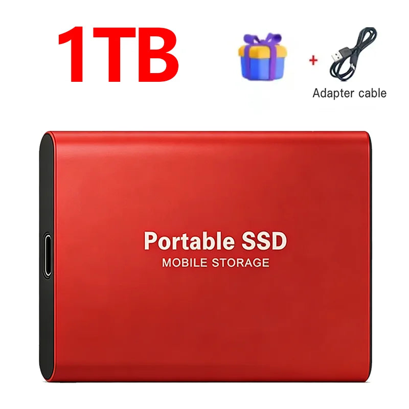 Portable SSD 1TB Original External Hard Drive 2TB High Speed Solid Disk 16TB Mass Storage Drive USB3.2 for Phone/Loptop/Mac/PC