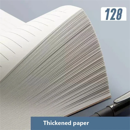 A6 Pocket Thickened Notebook 256 Pages 128 Sheets Line Blank Grid Inner Pages Kraft Paper Cover Small Notepad Book