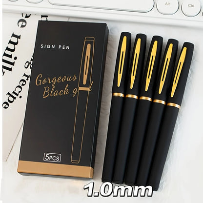 5pcs Large Capacity Gold Metal Pen Clips, 0.5mm/0.7mm/1.0mm, Multiple Specifications, Ink Signature Pens, Office Gel Pens