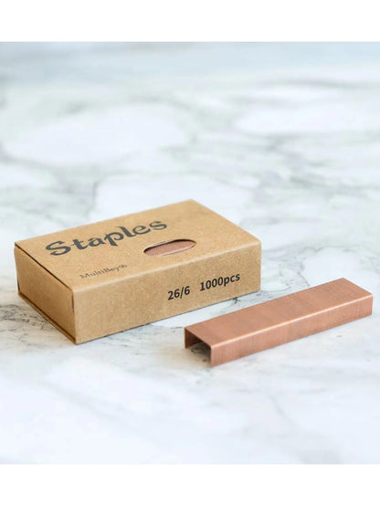 1000Pcs/Box Rose Gold Metal Office Standard Stapler Staples 26 / 6 Binding Machine School Supplies Accessories