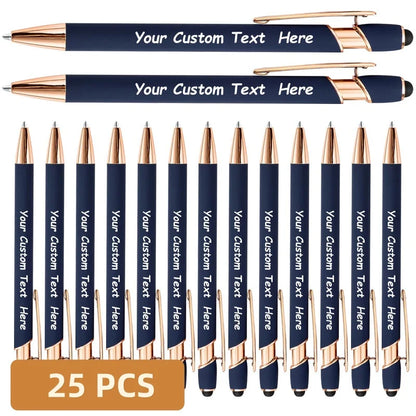 25PCS Personalized Metal Ballpoint Pens Set Customizable Multifunctional Writing Tools for School Office Ideal Gifts Set