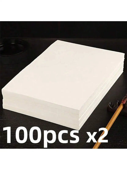 100/200pcs of half-cooked Chinese painting rice paper, suitable for calligraphy and brush painting, the ideal choice for artists