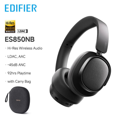 Edifier ES850NB Wireless Headphone Noise Cancelling Bluetooth Earphones Hi-Res Wireless Over-Ear Headphones with Carry Bag