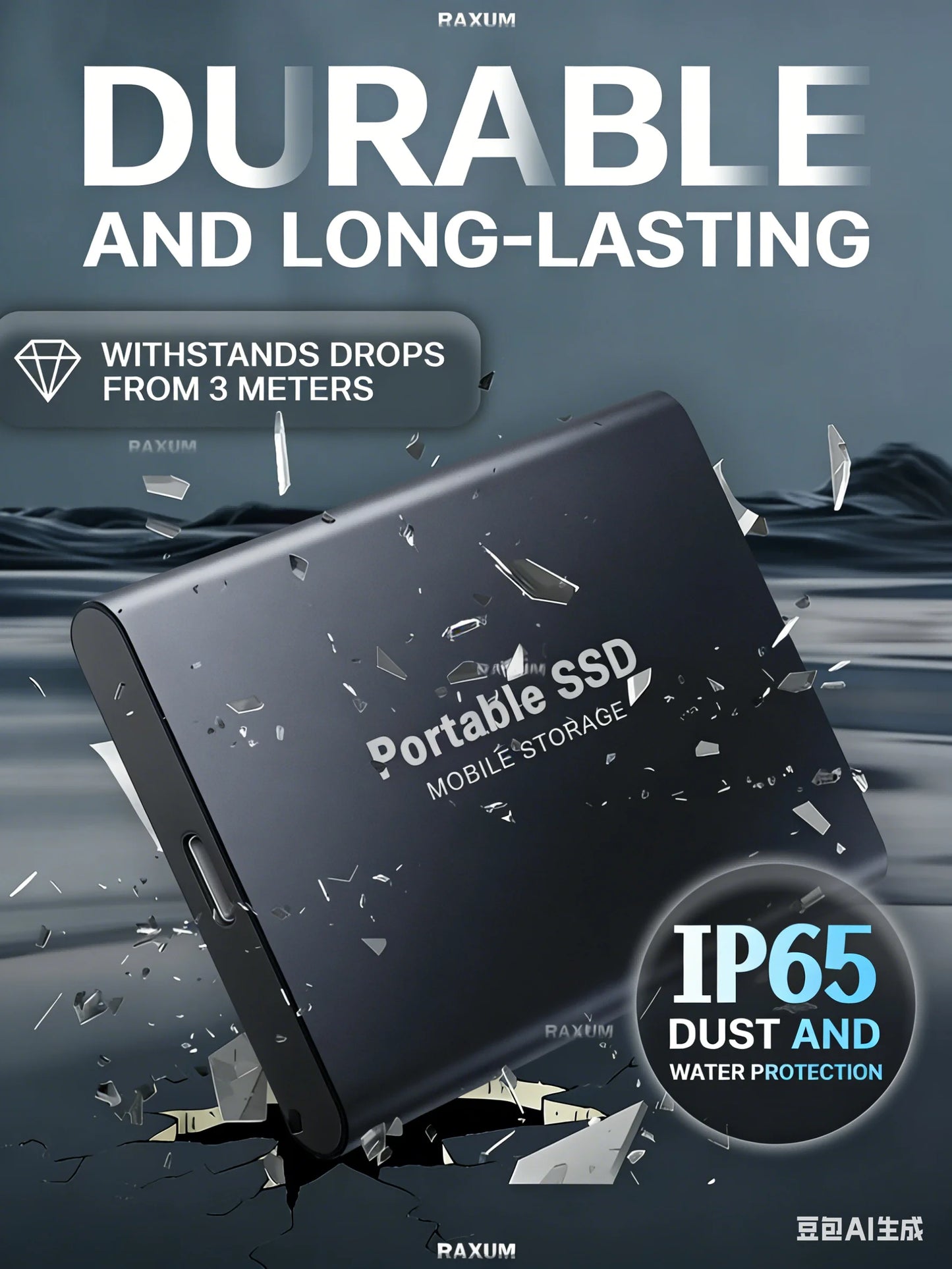 Portable SSD 1TB Original External Hard Drive 2TB High Speed Solid Disk 16TB Mass Storage Drive USB3.2 for Phone/Loptop/Mac/PC