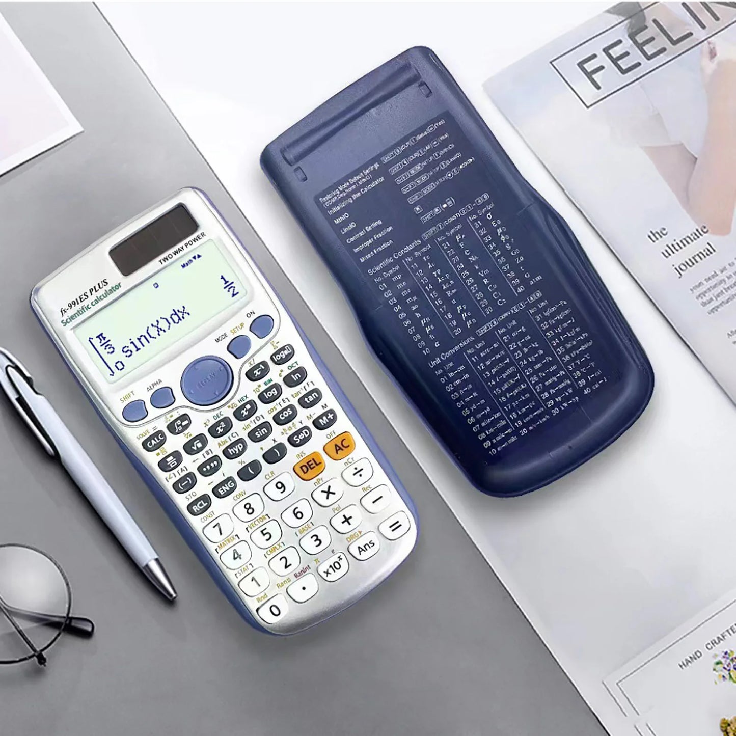 Scientific Calculators Math Calculator with 417 Function 10+2 Digits Display Dual Power Supply Ideal for Teachers Students